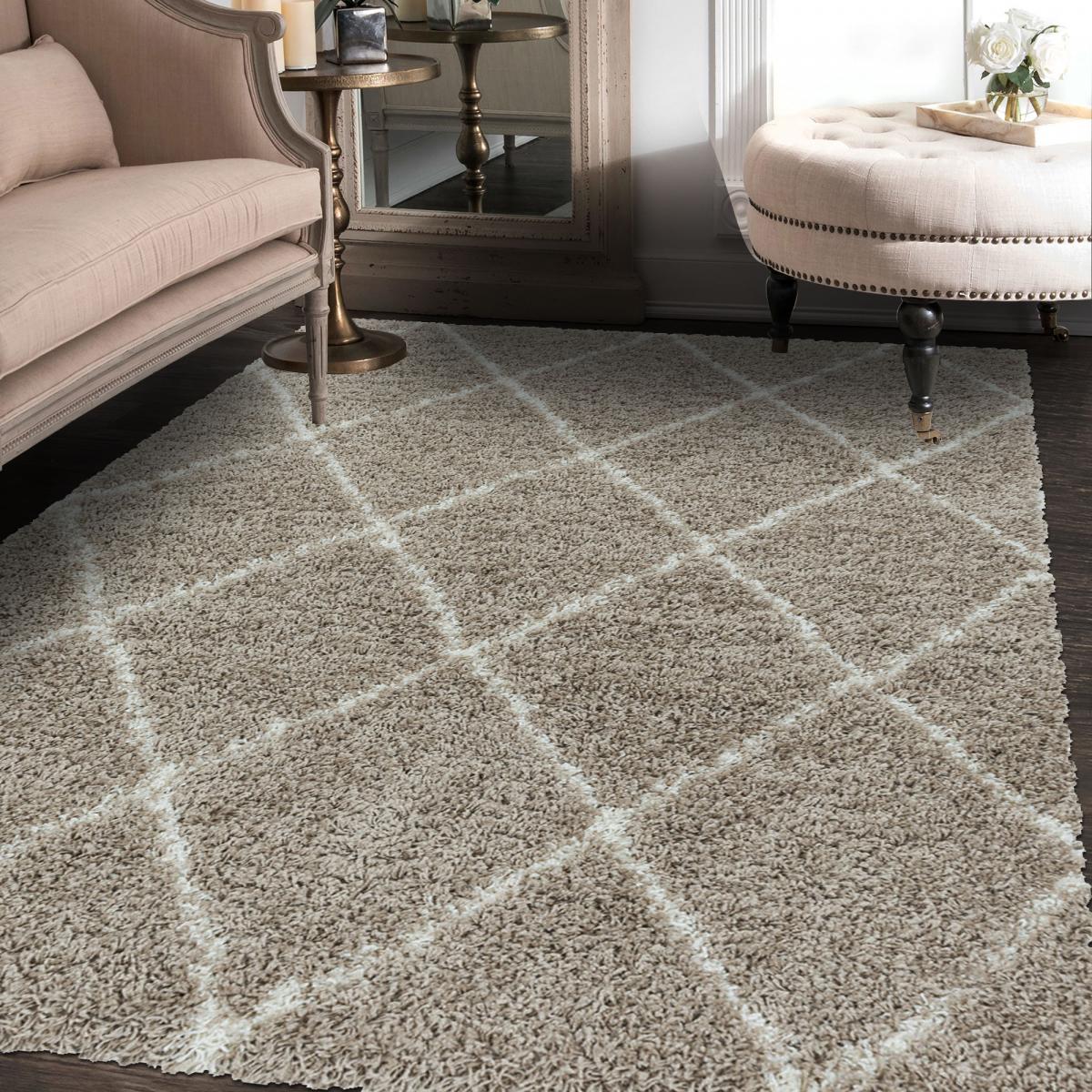 Tapis berbère tissé motif losange SHAGGY A — vue 3