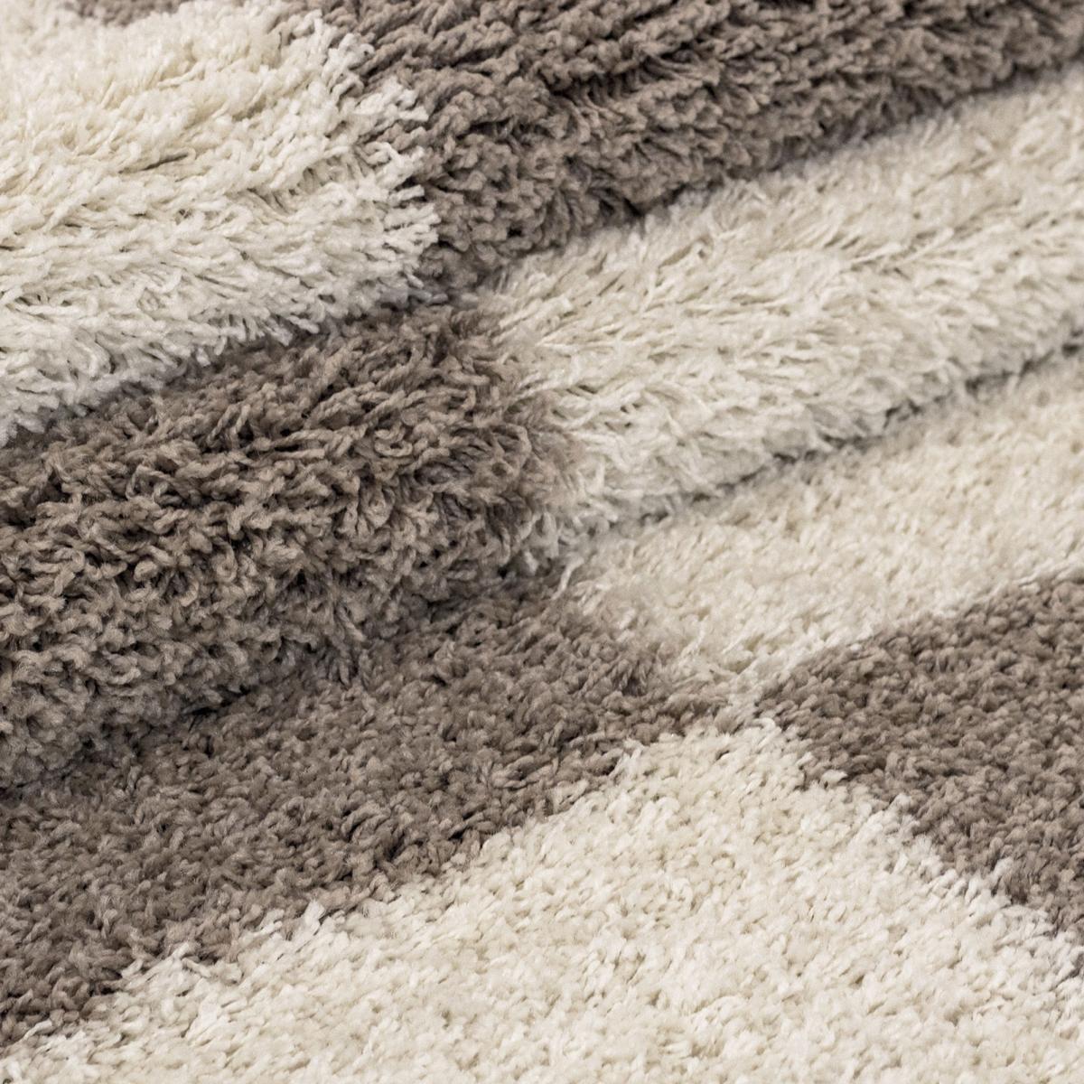 Tapis poils longs shaggy tissé motif géométrique RECTAN — vue 4