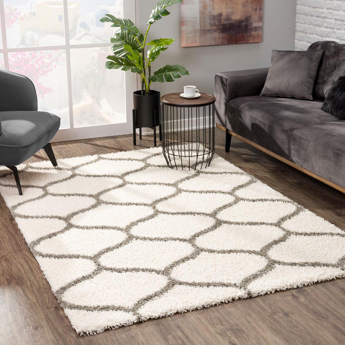 Tapis longs poils shaggy tissé motif scandinave SG MADRID — vue 3