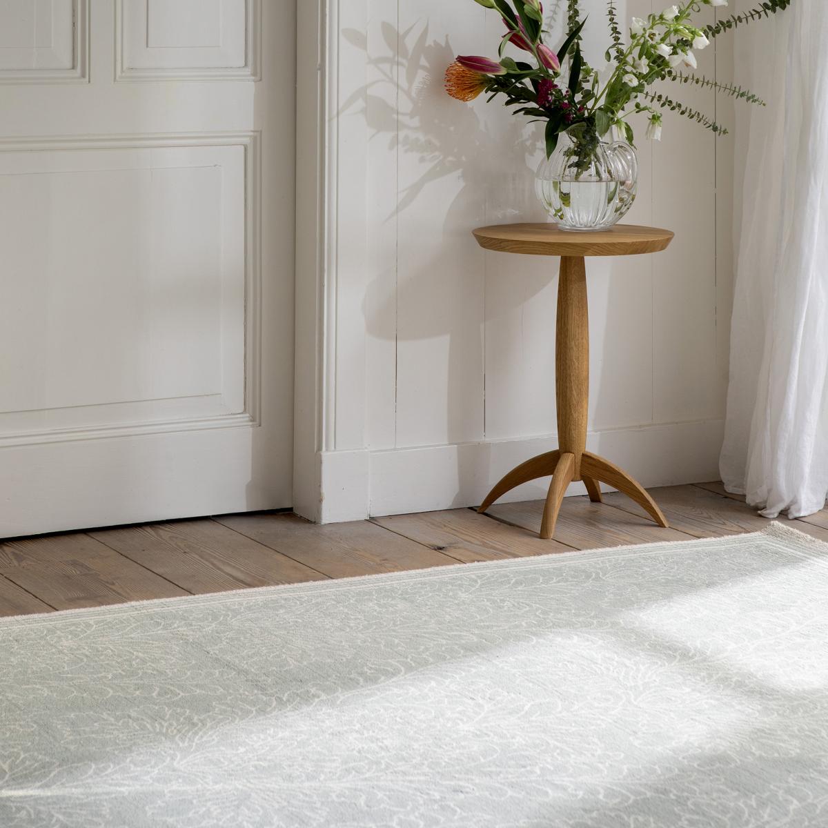 Tapis salon et chambre fait main en coton motif floral SILEST — vue 5