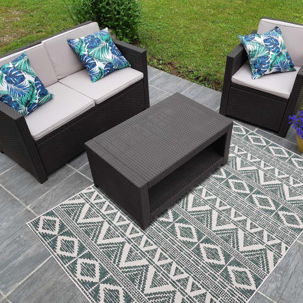 Tapis extérieur, kilim reversible LYN2 BG REVERSIBLE — vue 3