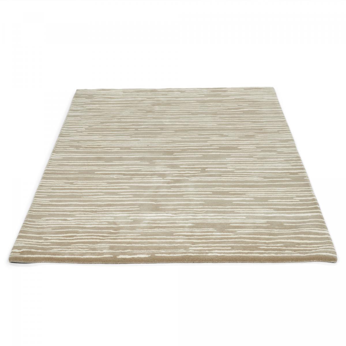 Tapis salon et chambre fait à la main en laine motif faux uni — vue 6