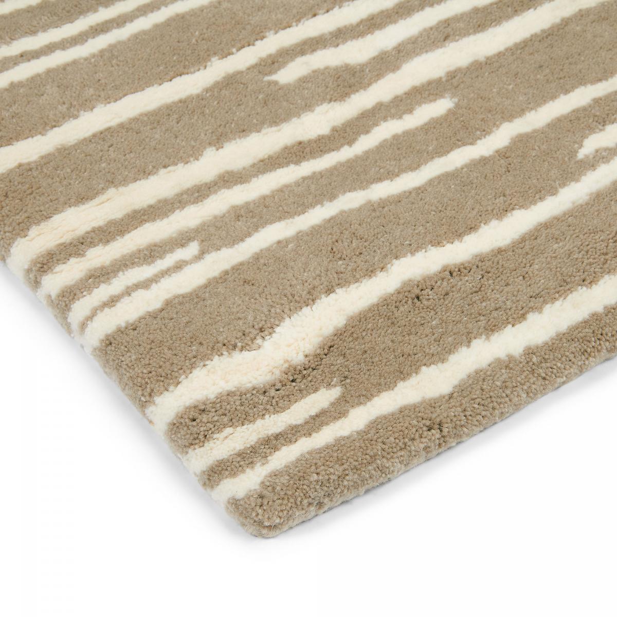 Tapis salon et chambre fait à la main en laine motif faux uni — vue 5