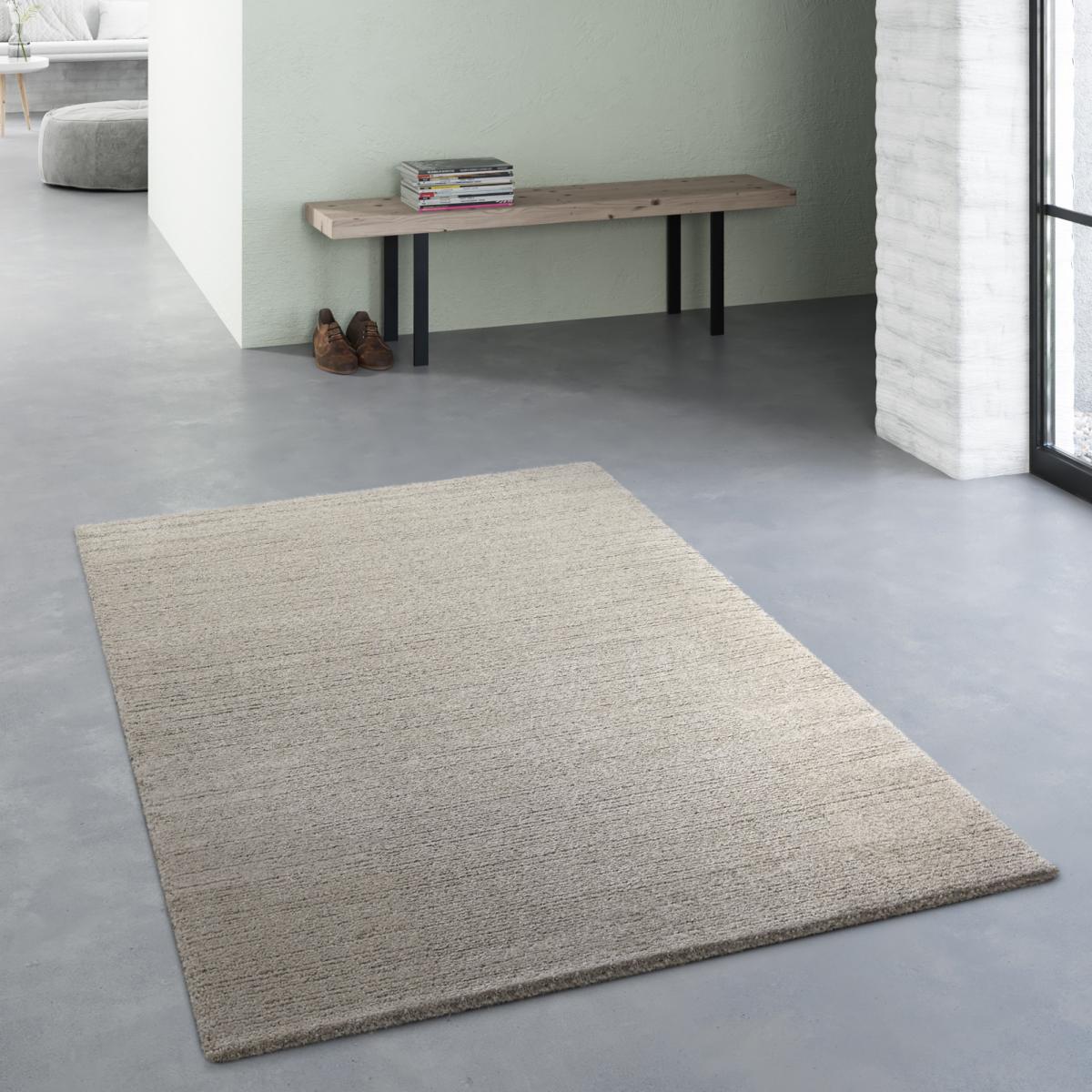 Tapis salon et chambre tissé motif faux uni GLACIA 1 — vue 3