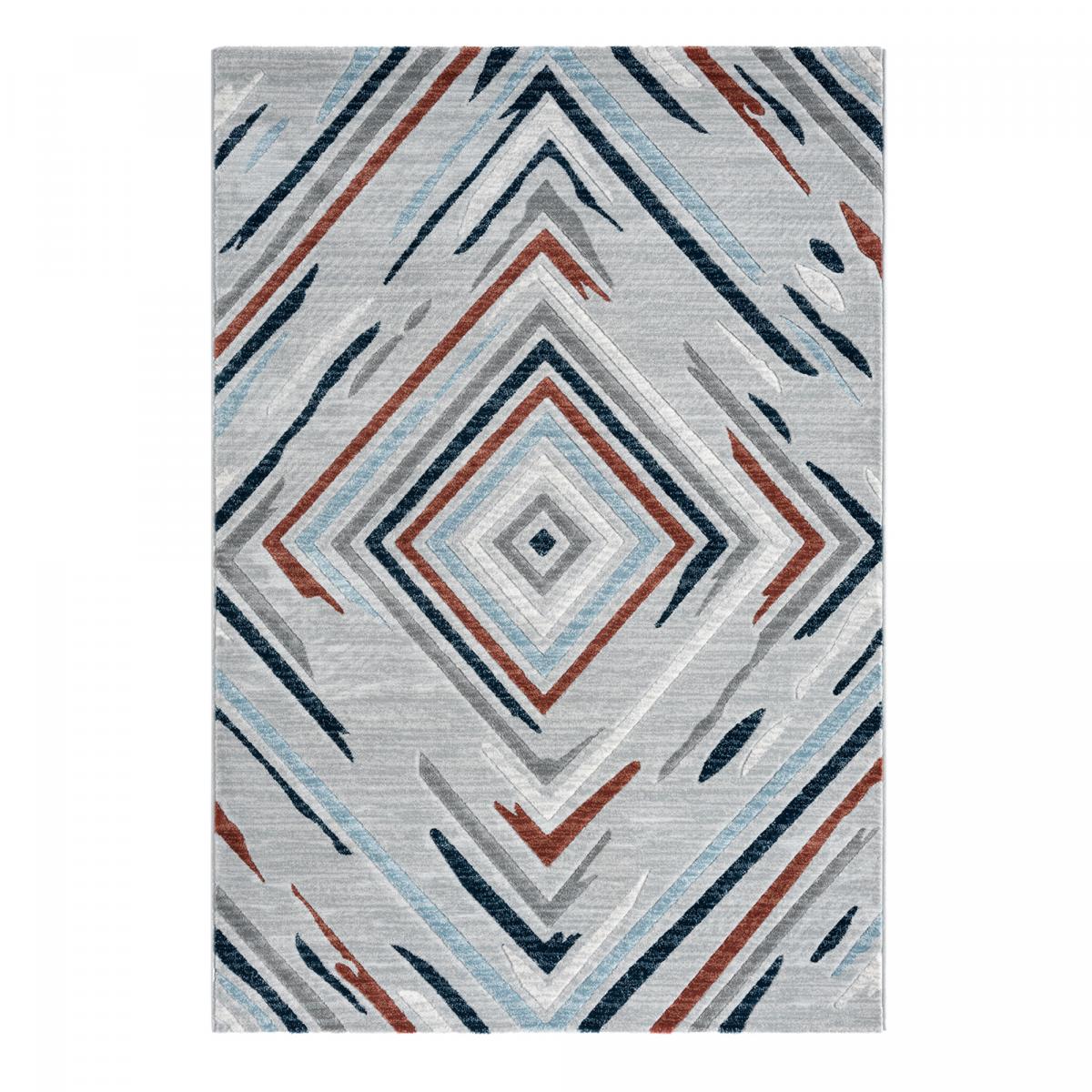 Tapis salon et chambre tissé motif géométrique SOLGA E