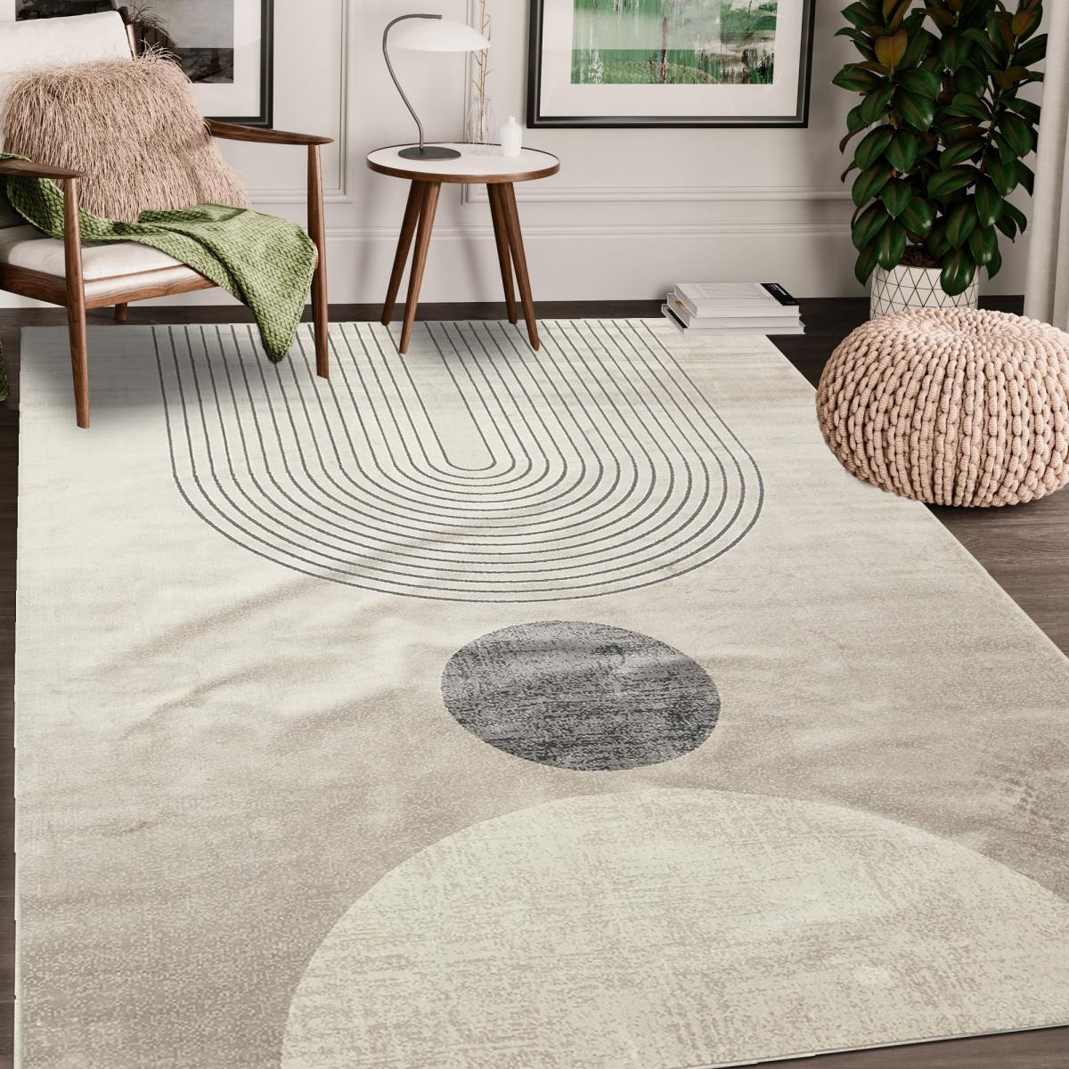 Tapis salon et chambre tissé en viscose motif géométrique SONDA — vue 3