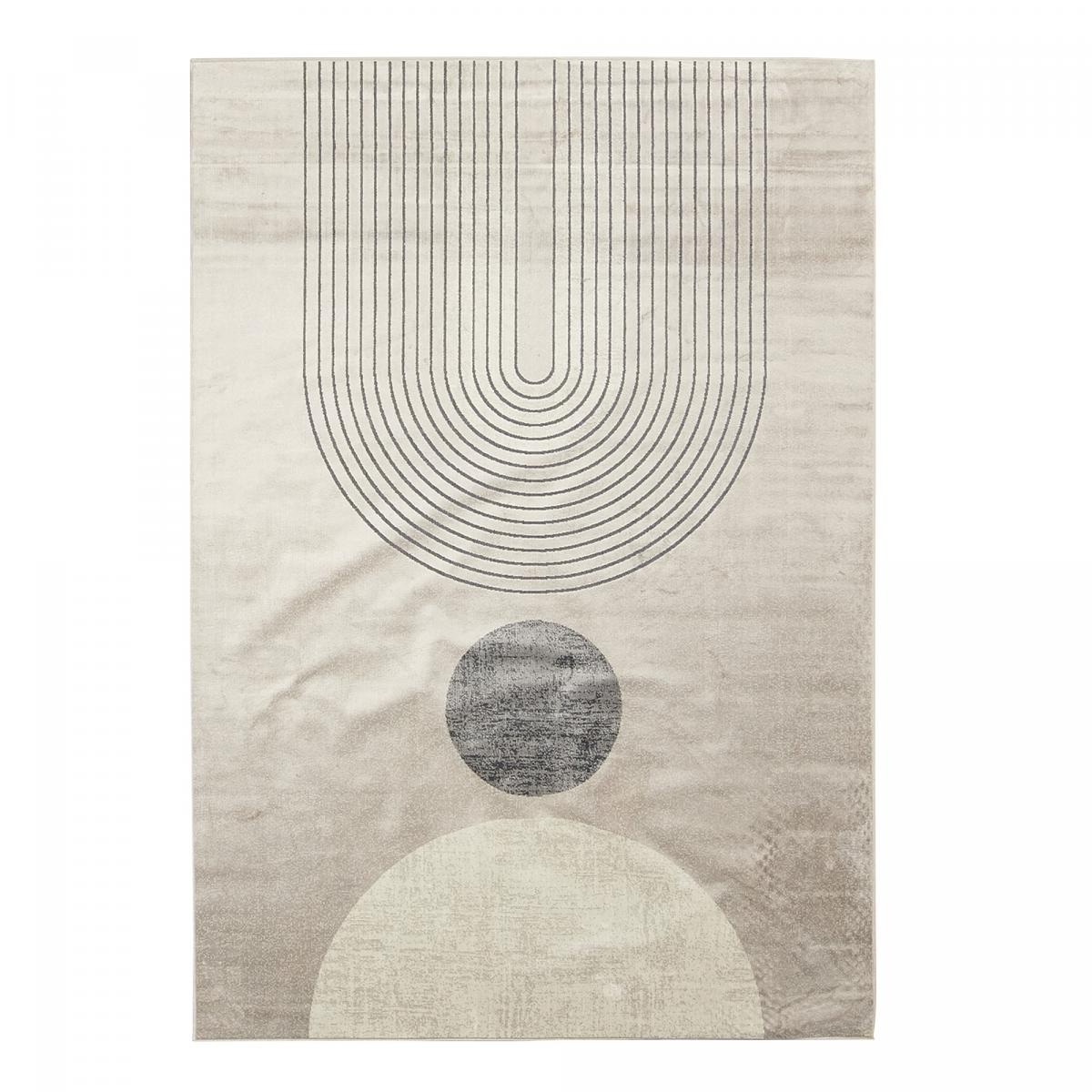 Tapis salon et chambre tissé en viscose motif géométrique SONDA