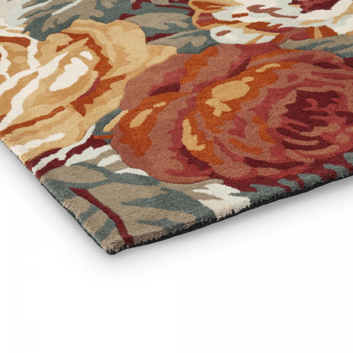 Tapis salon et chambre fait à la main en laine motif floral STAPTON — vue 5