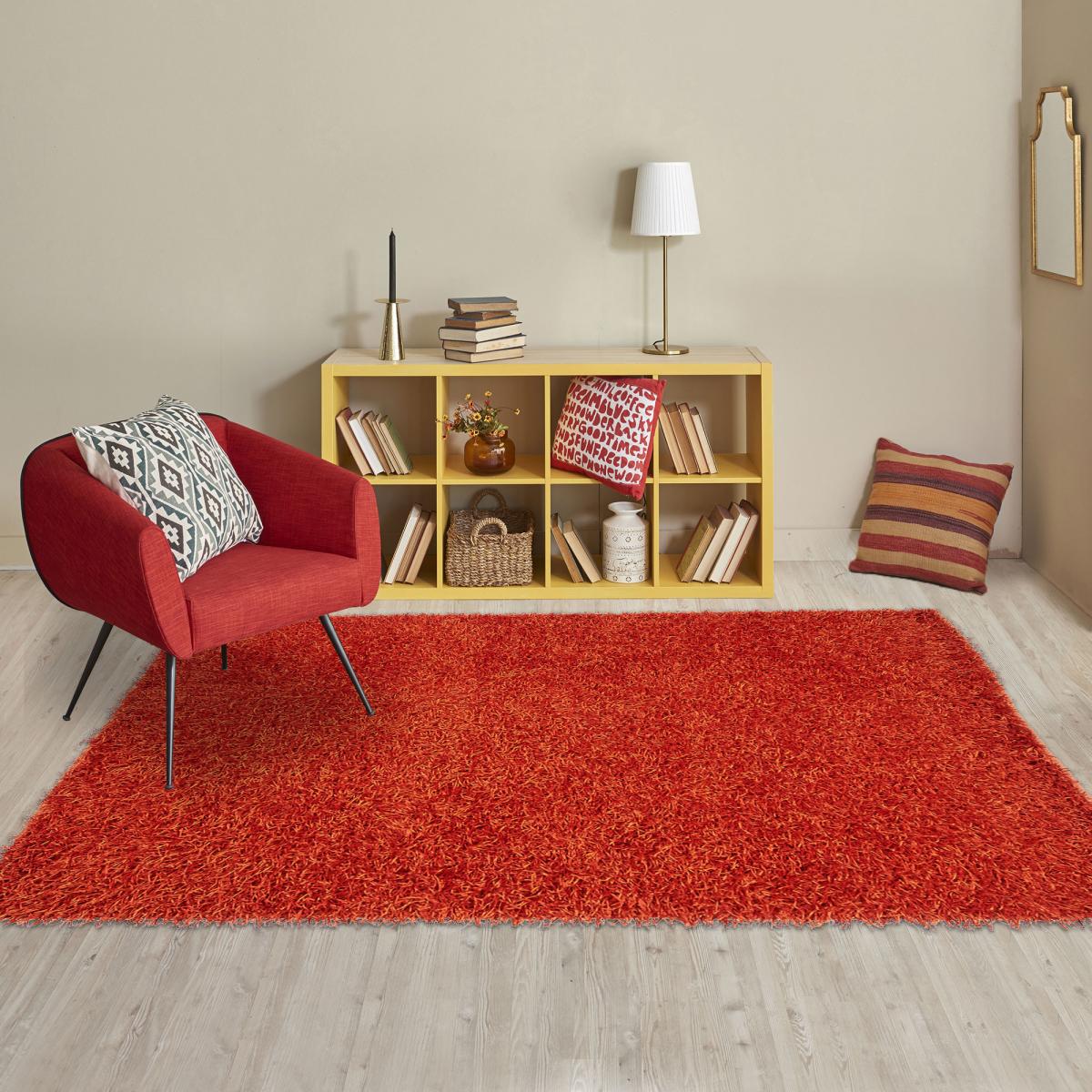 Tapis shaggy fait main motif uni STAROD — vue 3