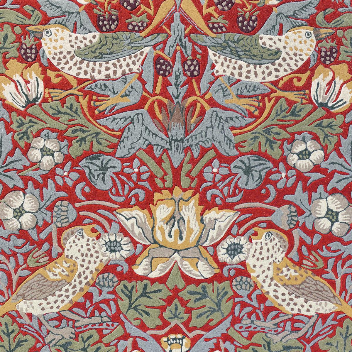 Tapis salon et chambre fait à la main en laine motif floral STRAWBER — vue 4