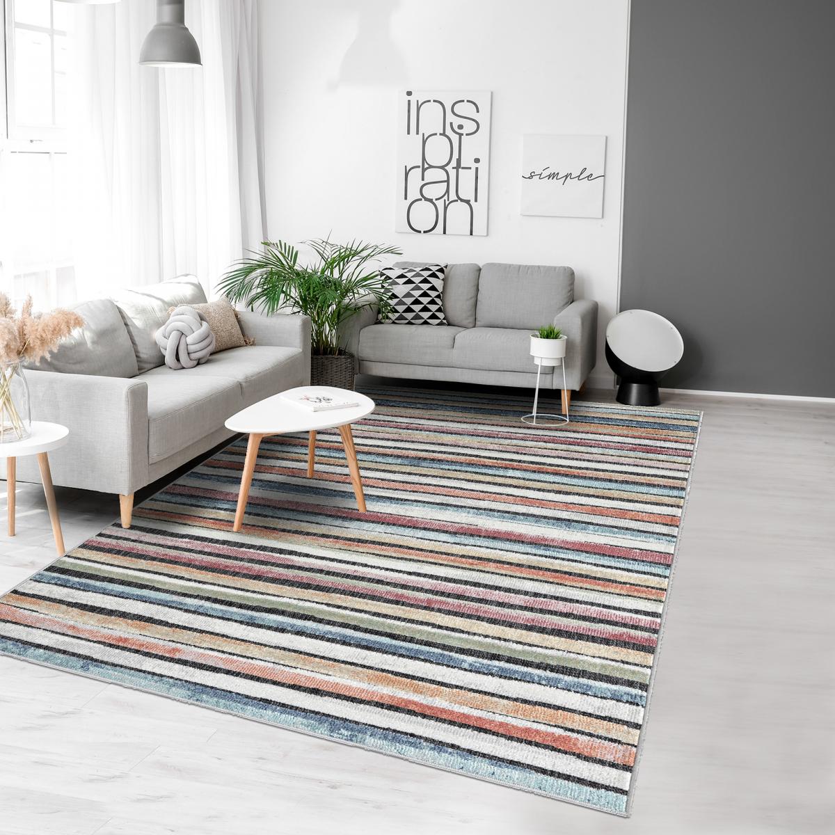 Tapis salon et chambre tissé motif géométrique SUN B — vue 3