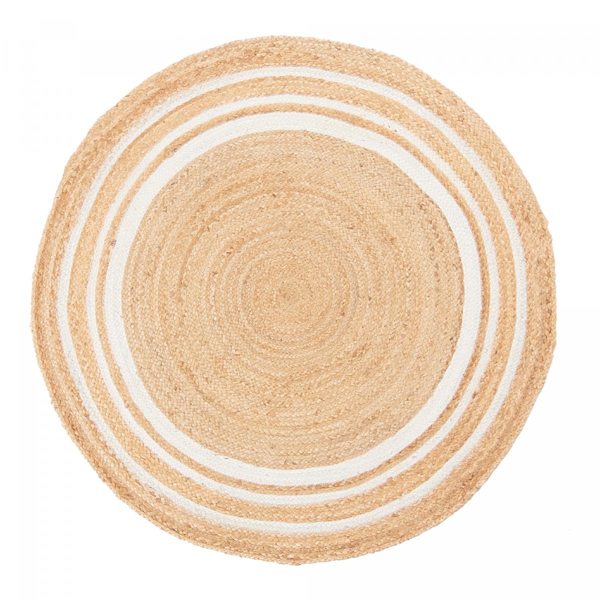 Tapis rond fait main en jute motif uni SUNNY L