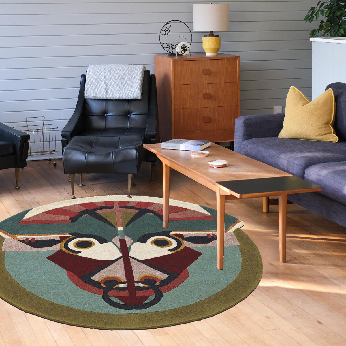 Tapis salon et chambre fait à la main en laine motif fresque ZODIAC — vue 3