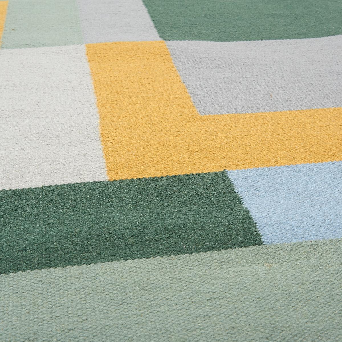 Tapis kilim TETRIS, fait main en laine motif géométrique — vue 5