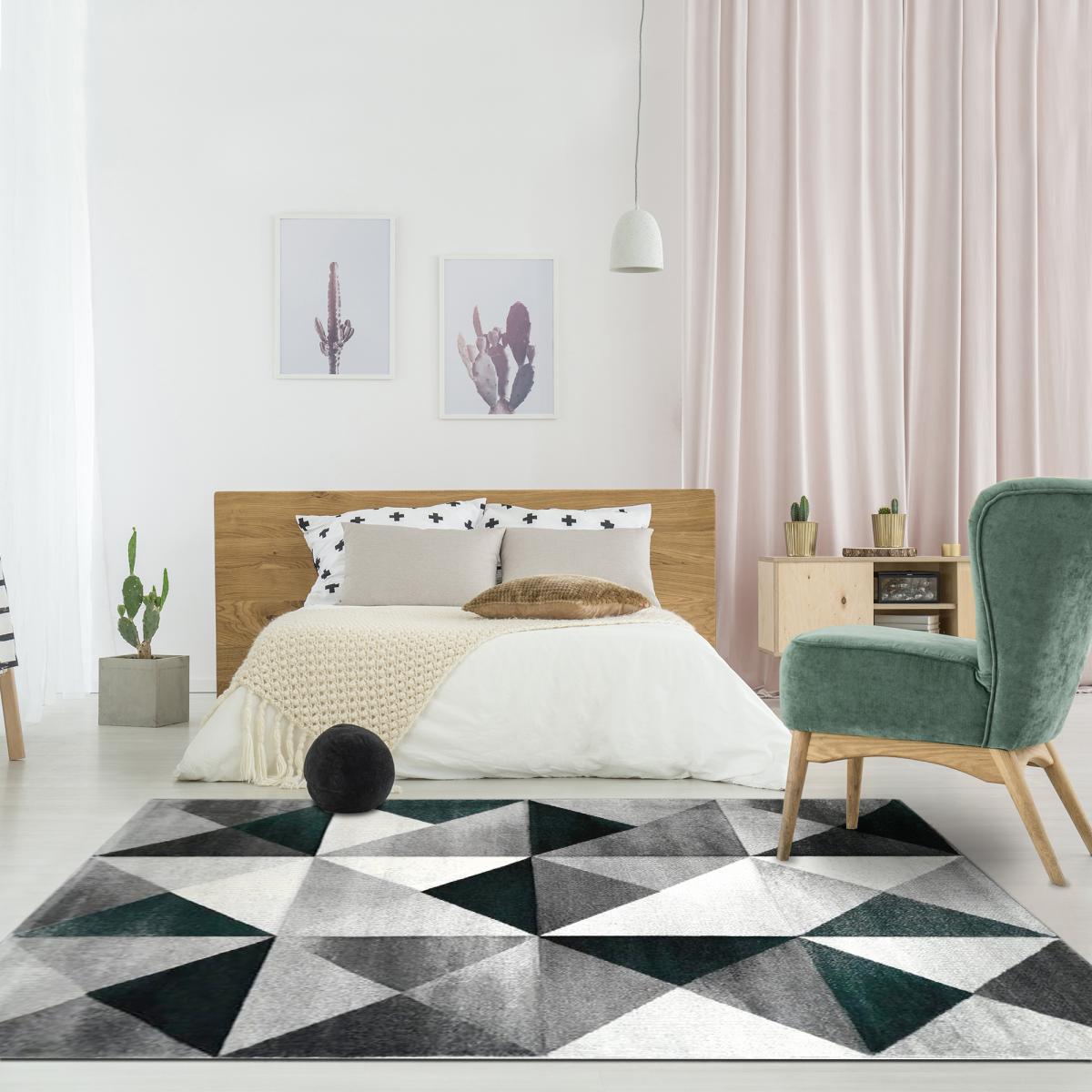 Tapis salon et chambre tissé motif géométrique LYN8 TRANDOU — vue 6