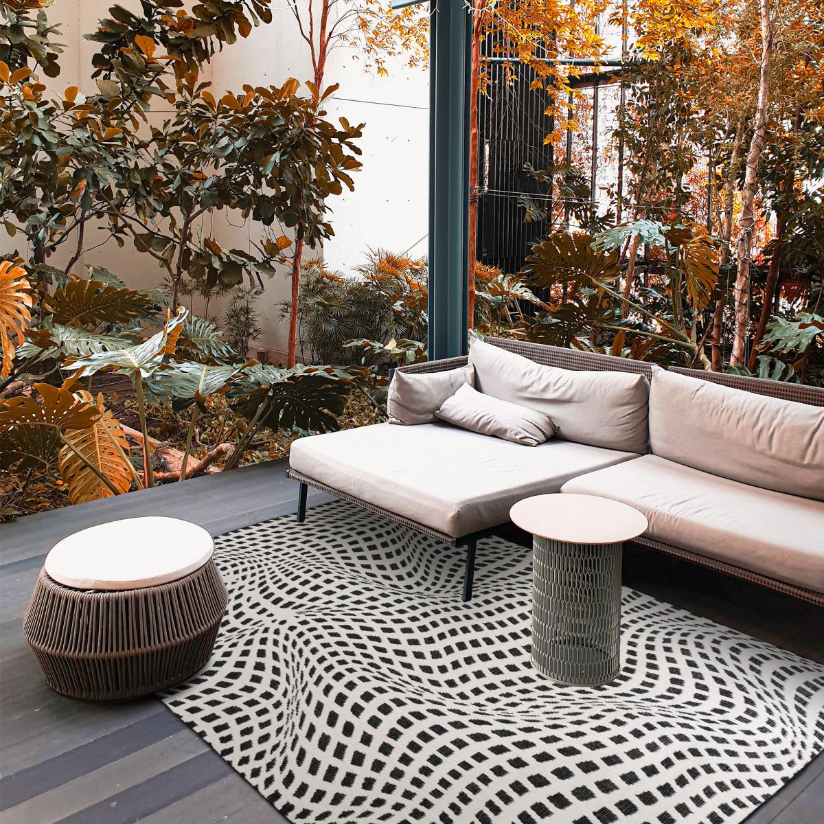 Tapis extérieur, kilim reversible LYN2 BK REVERSIBLE — vue 3