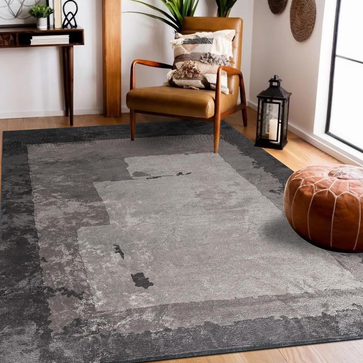 Tapis kilim tissé en coton motif abstrait TRIGREY — vue 3