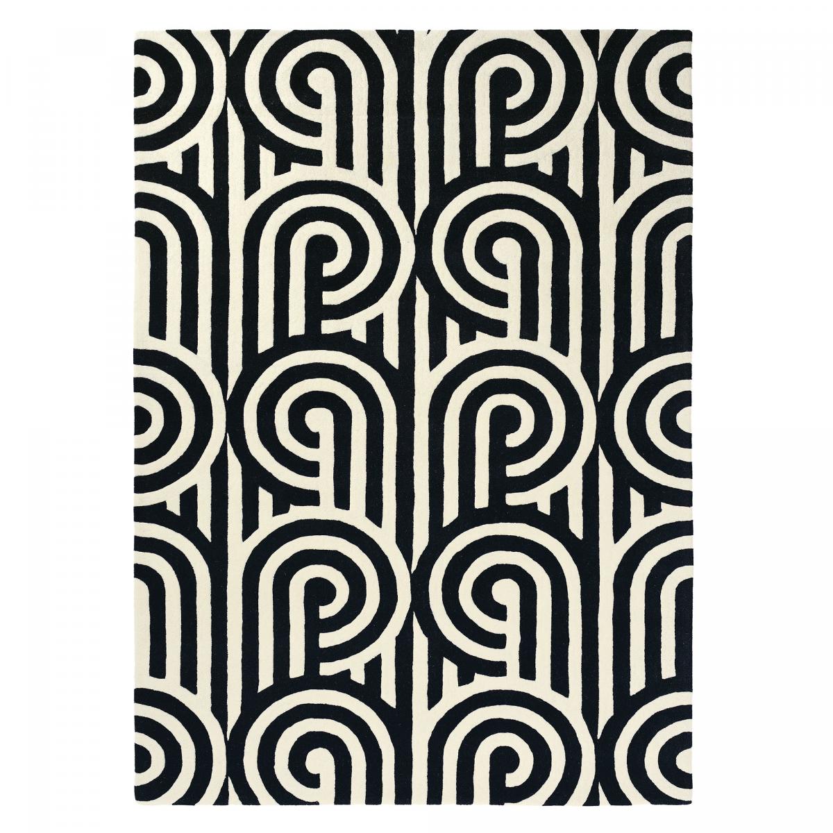 Tapis salon et chambre fait à la main en laine motif seventies