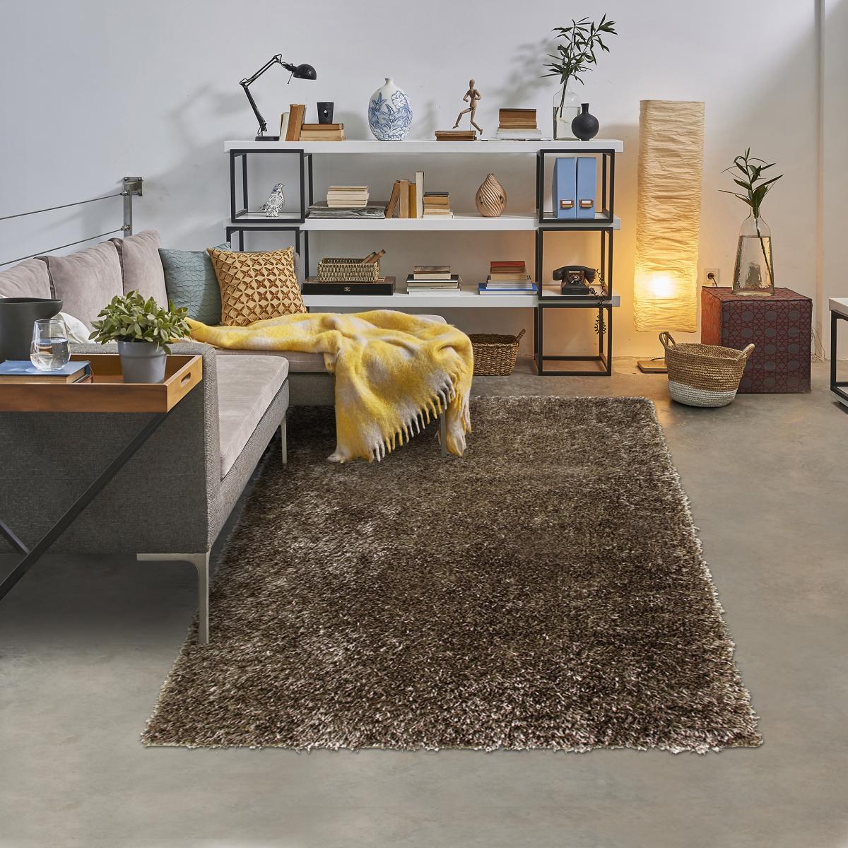 Tapis longs poils shaggy tissé motif uni COLMOR — vue 3
