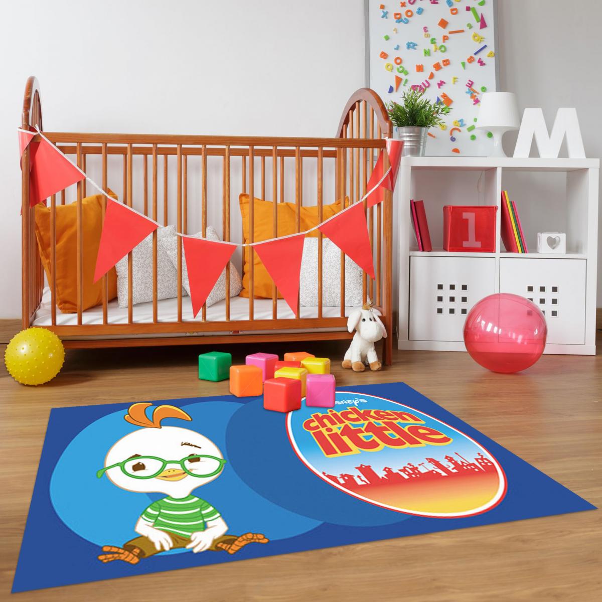Tapis enfant Lavable 30° motif animaux CHICKEN LITTLE — vue 3