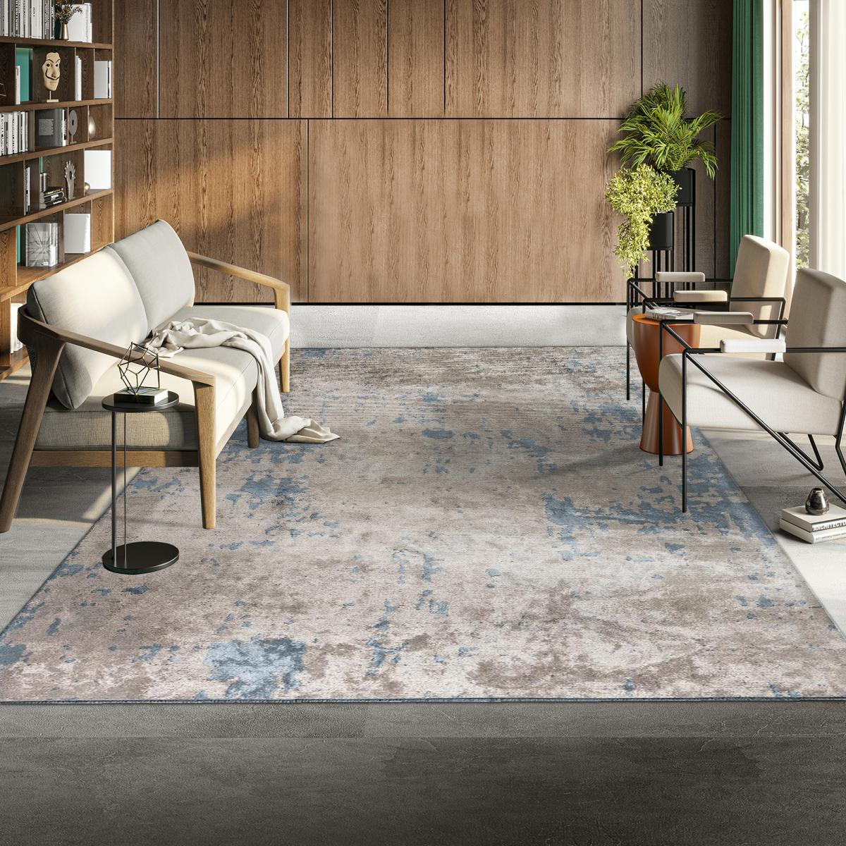 Tapis kilim tissé en coton motif abstrait UNIBLUE — vue 3