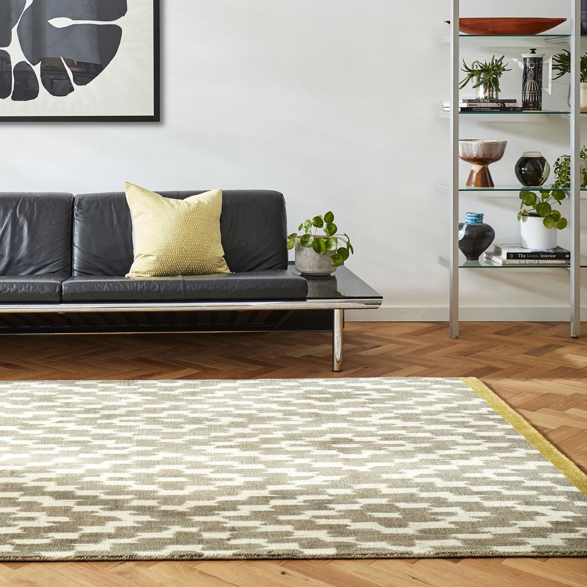 Tapis salon et chambre fait à la main en laine motif scandinave UTEKI — vue 3