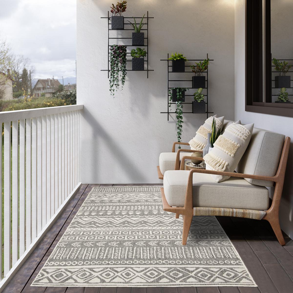 Tapis extérieur, kilim reversible LYN2 AO REVERSIBLE — vue 3