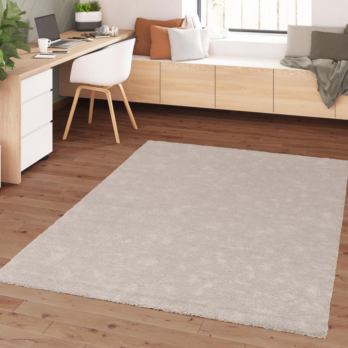 Tapis salon et chambre tissé motif uni VELURE 1 — vue 3