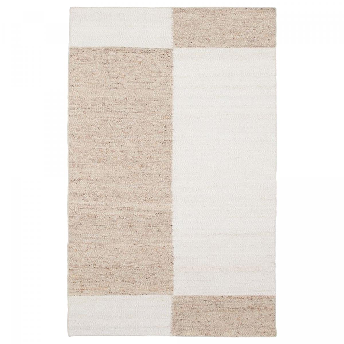 Tapis salon et chambre fait main en laine motif géométrique VILETTE