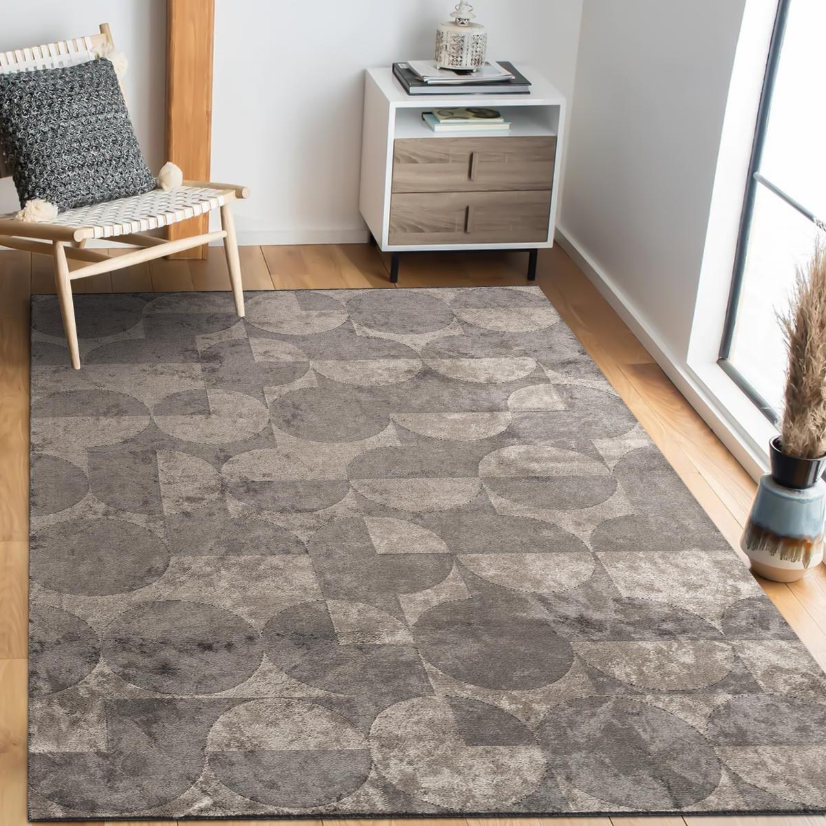 Tapis kilim tissé en coton motif rétro-vintage VINOVA — vue 3