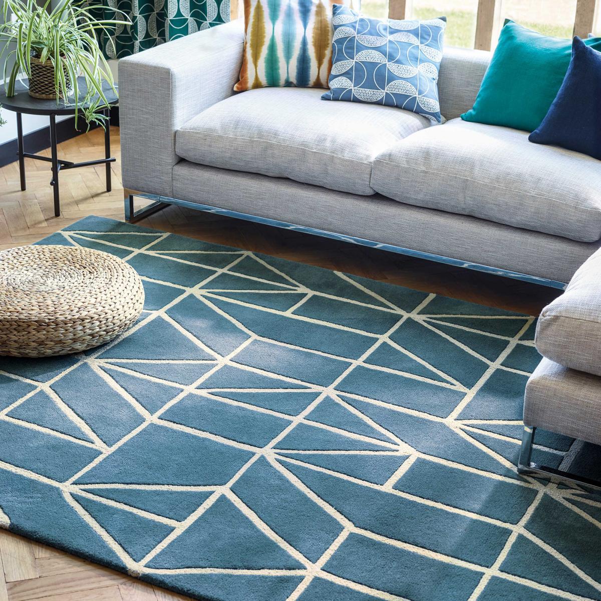 Tapis salon et chambre fait à la main en laine motif abstrait VISO — vue 3