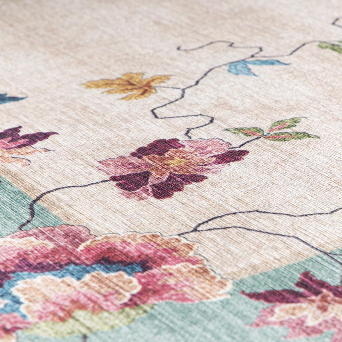 Tapis salon et chambre tissé motif floral VIVACE 7 — vue 4