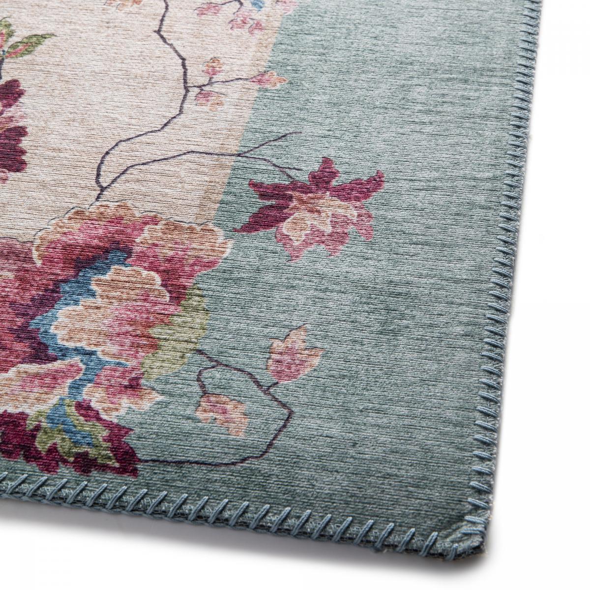 Tapis salon et chambre tissé motif floral VIVACE 7 — vue 5