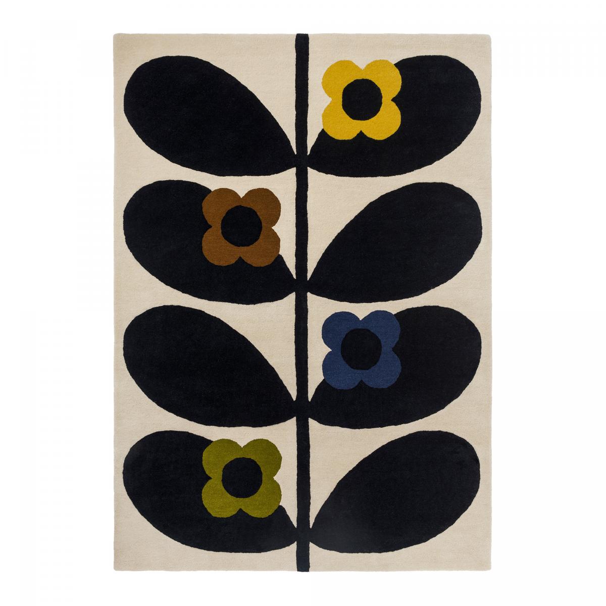 Tapis salon et chambre fait main en laine motif floral WIDROSE