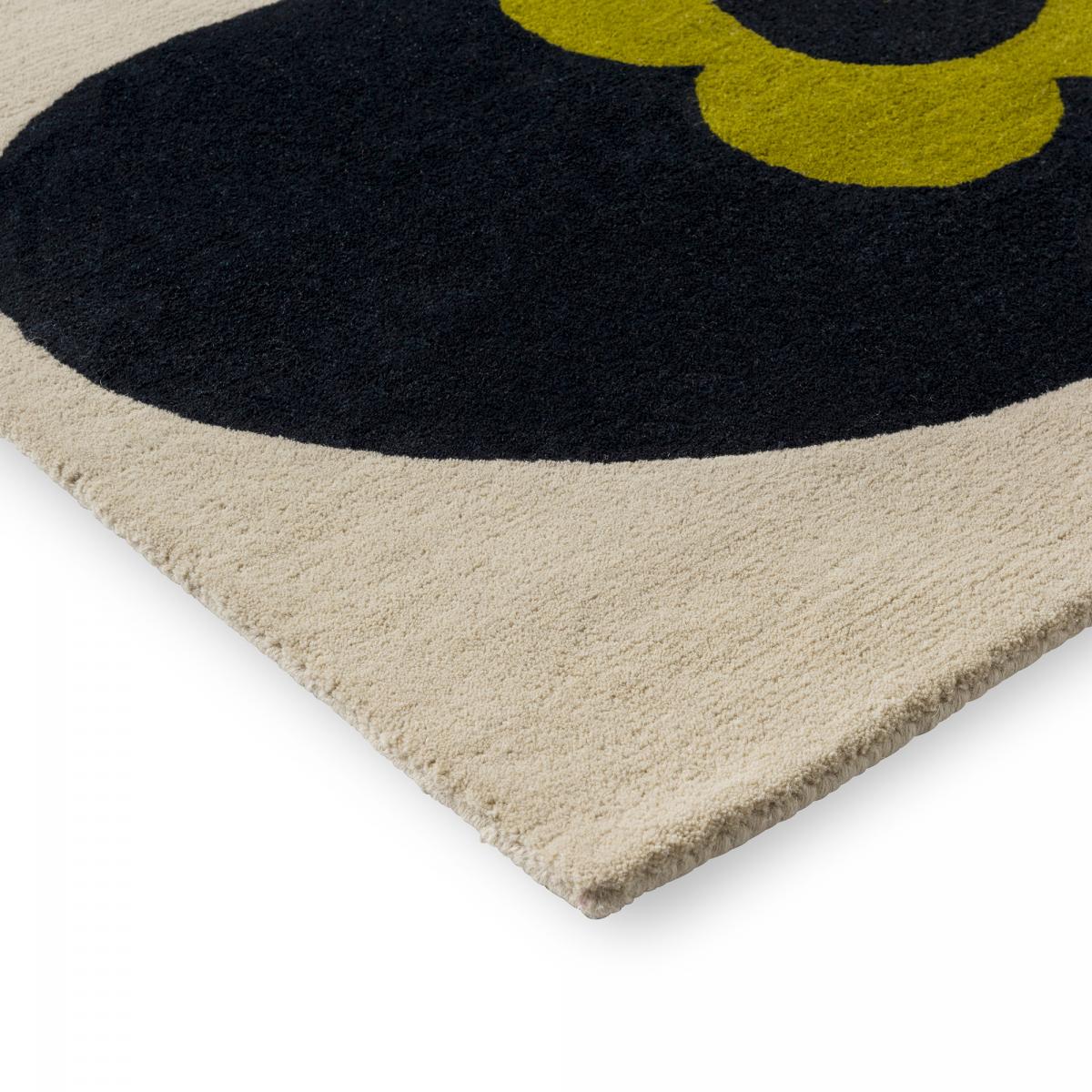 Tapis salon et chambre fait main en laine motif floral WIDROSE — vue 5