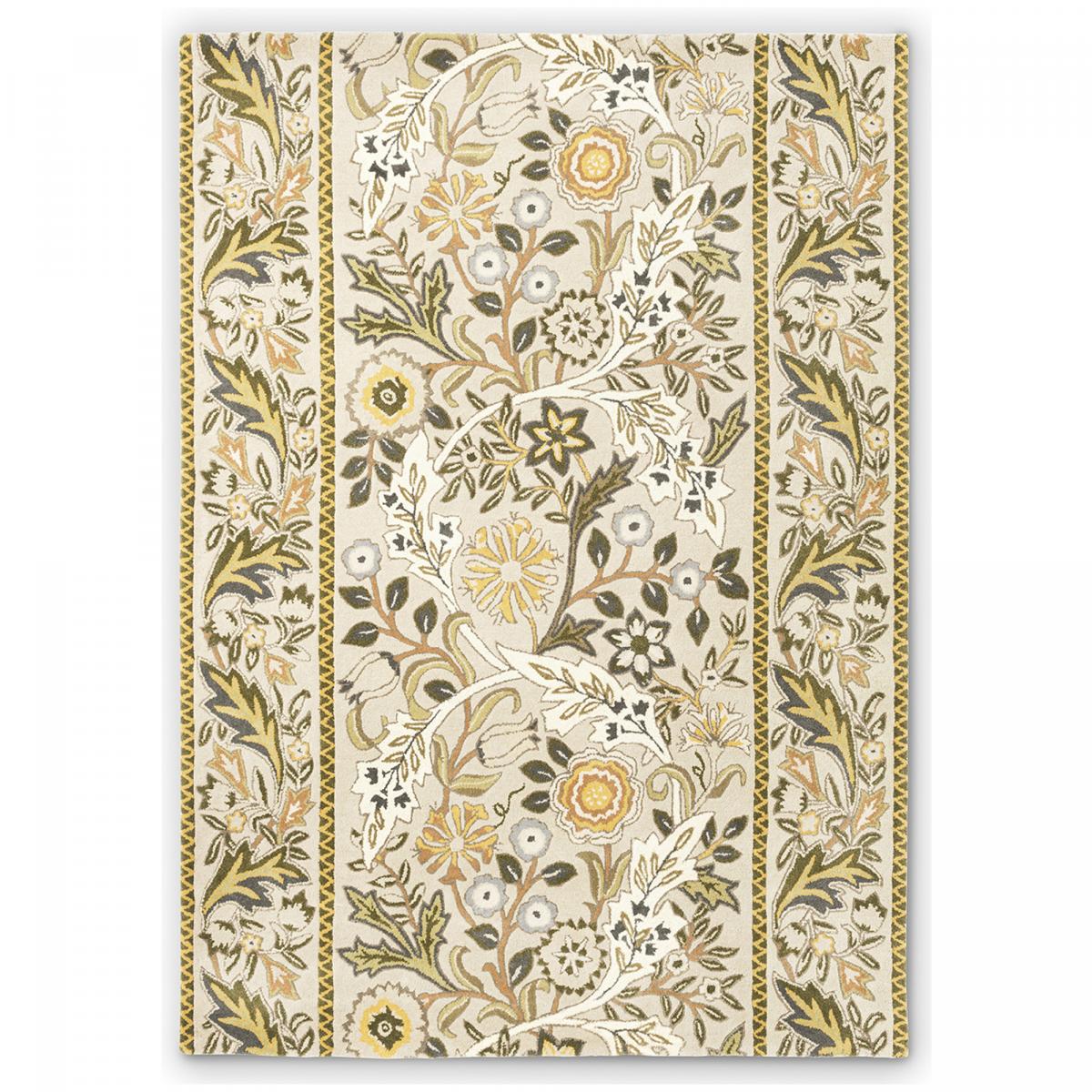Tapis salon et chambre fait à la main en laine motif floral WILMINA