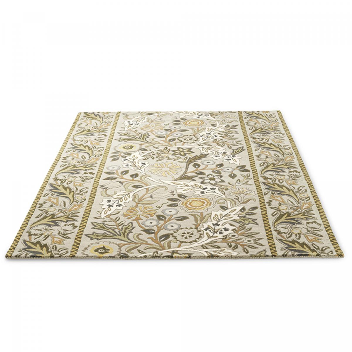 Tapis salon et chambre fait à la main en laine motif floral WILMINA — vue 4