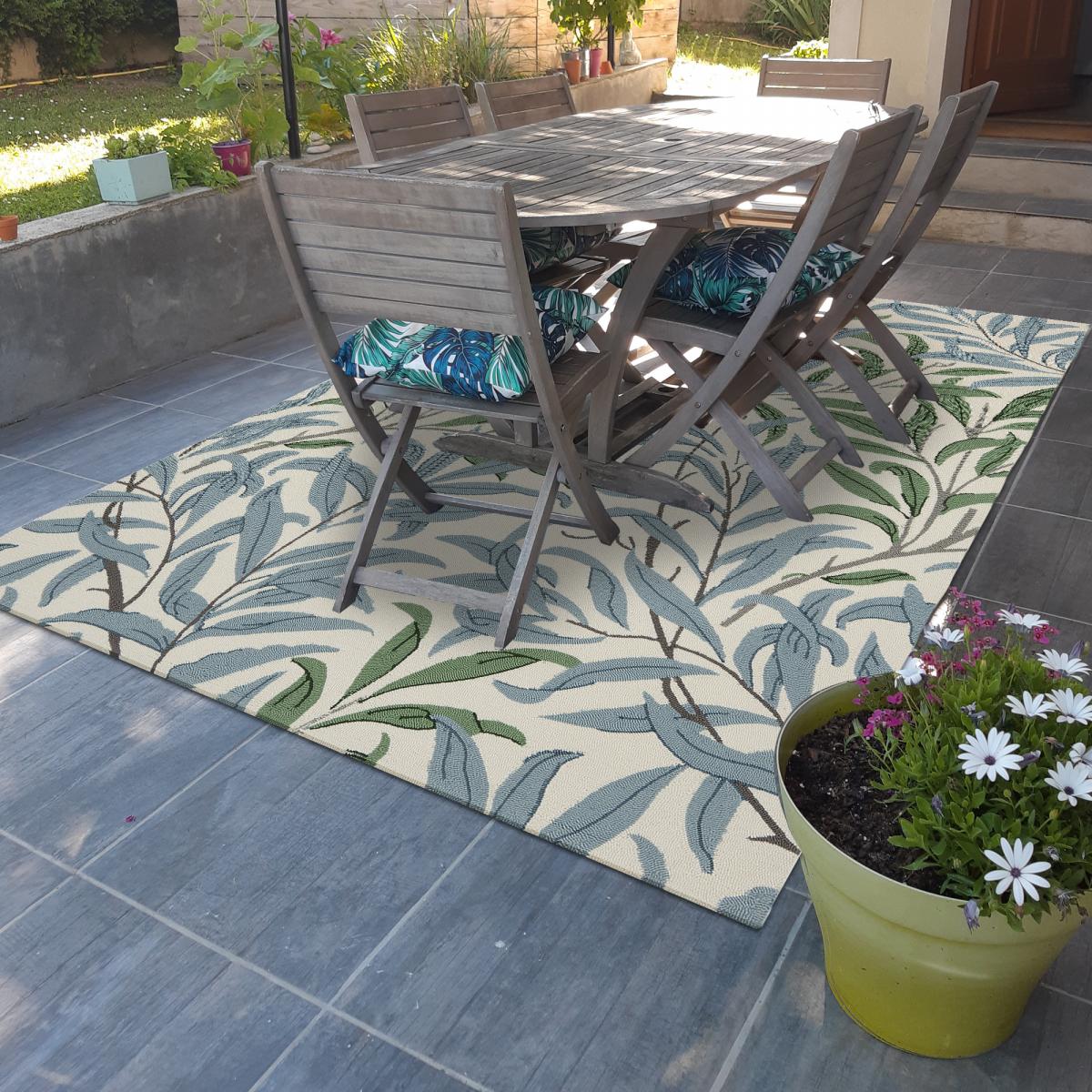 Tapis extérieur tissé kilim rectangle WILLOW — vue 3