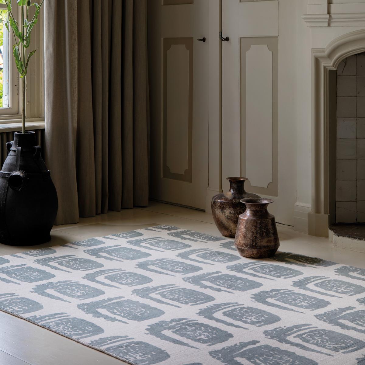 Tapis salon et chambre fait à la main en coton motif abstrait — vue 3