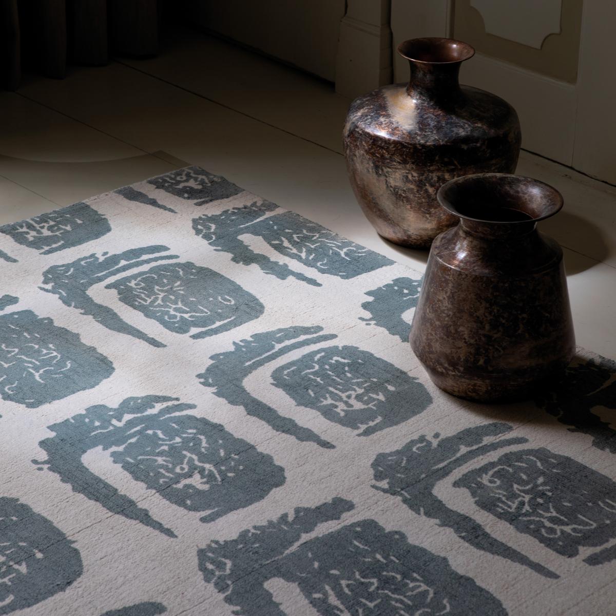 Tapis salon et chambre fait à la main en coton motif abstrait — vue 4