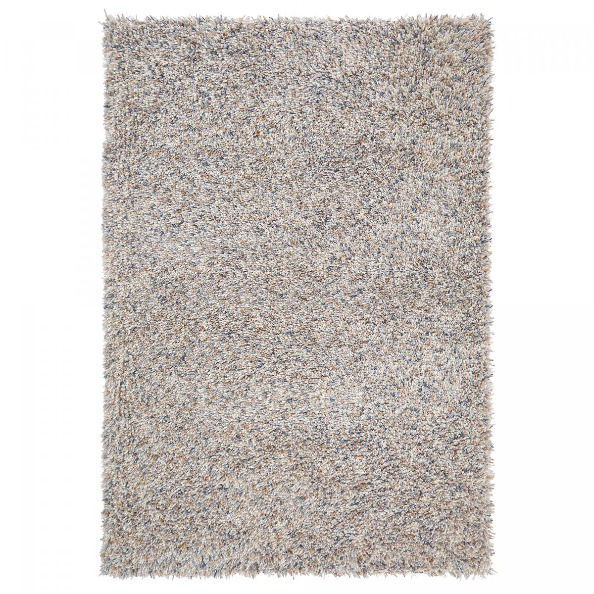 Tapis shaggy tufté en laine motif faux uni YOUNG