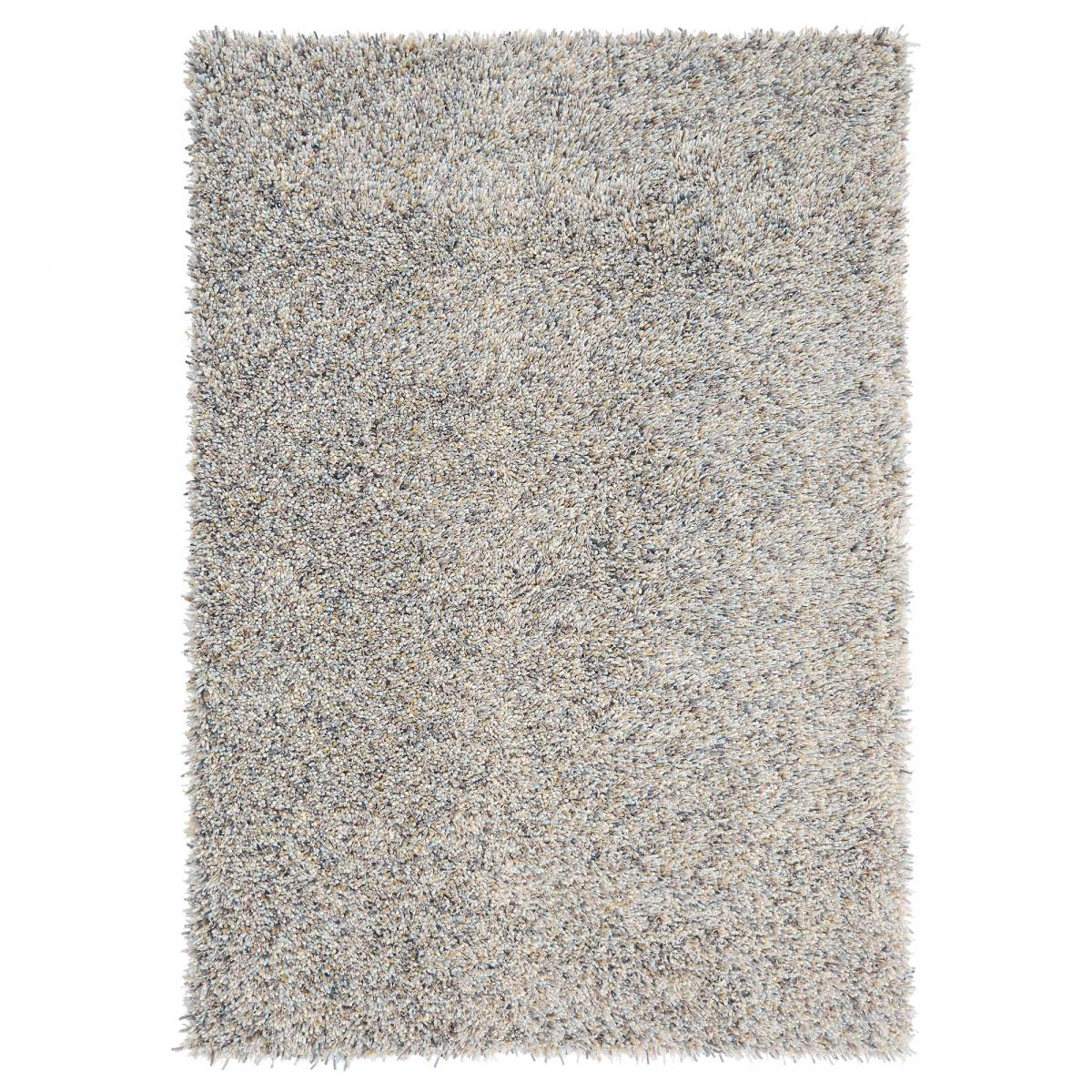 Tapis shaggy tufté en laine motif faux uni YOUNG