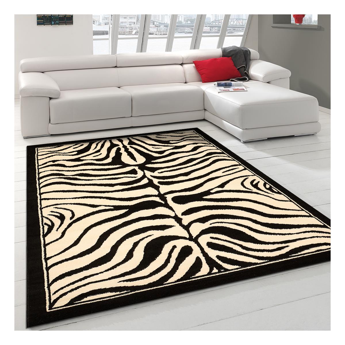 Tapis salon et chambre tissé motif animaux ZEBRE — vue 3