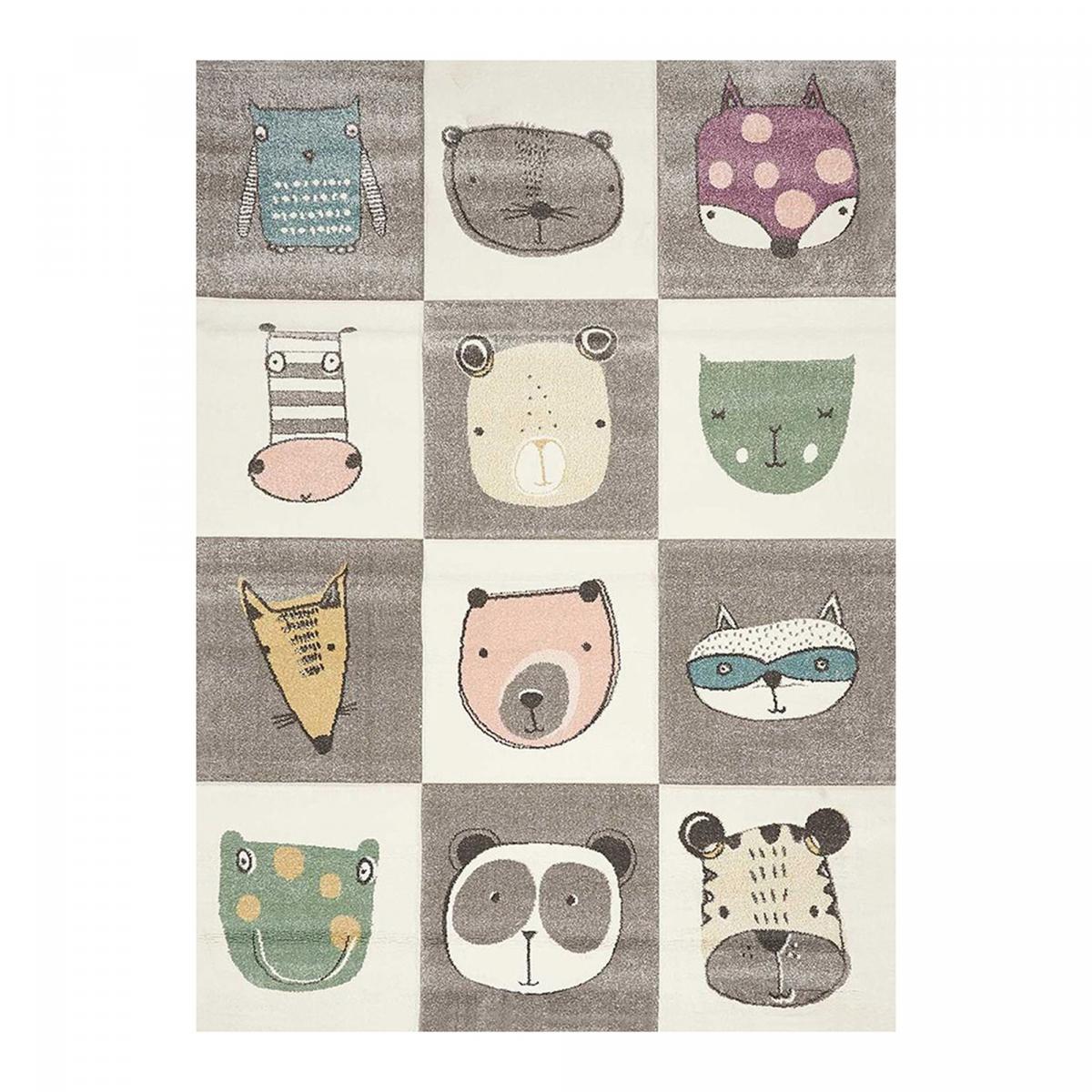 Tapis enfant tissé motif animaux ZOO 2