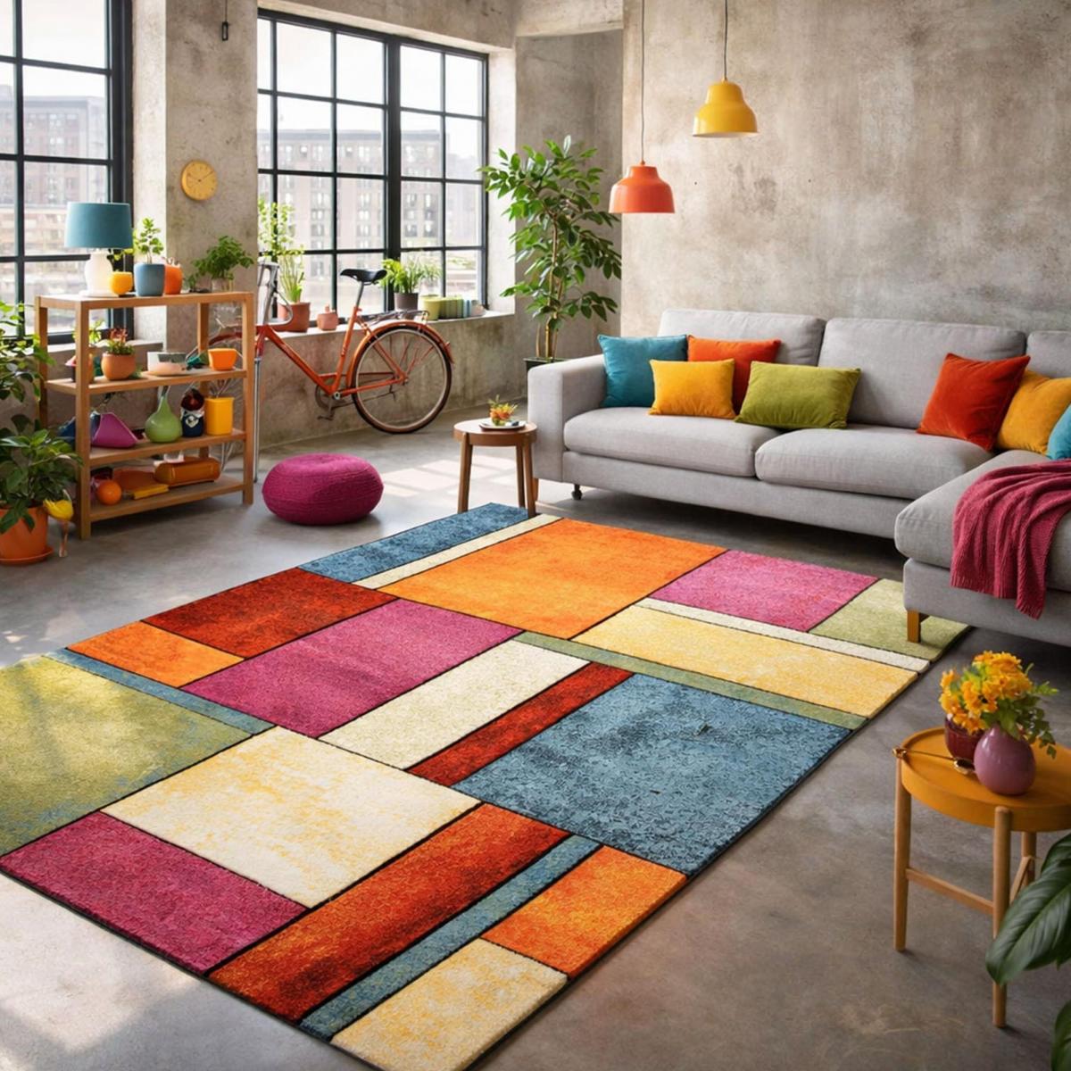 Tapis entrée tissé motif géométrique LYN8 GEOME — vue 3