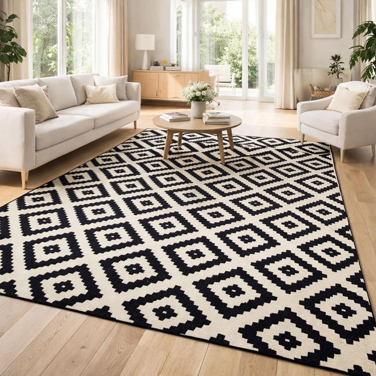 Tapis salon et chambre tissé motif scandinave LYN1 ROMA — vue 3