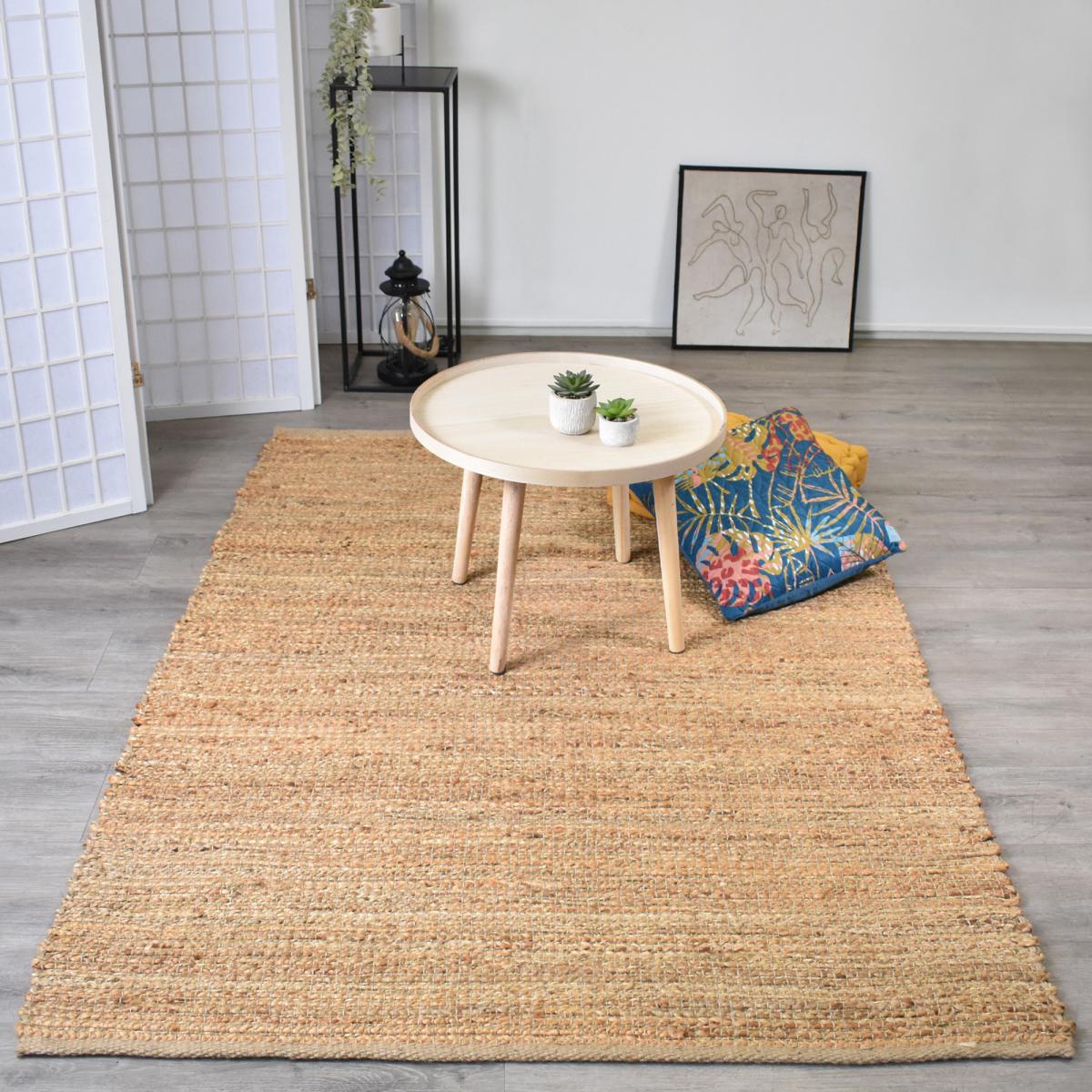 Tapis en jute fait à la main motif uni NATURE 1 — vue 3