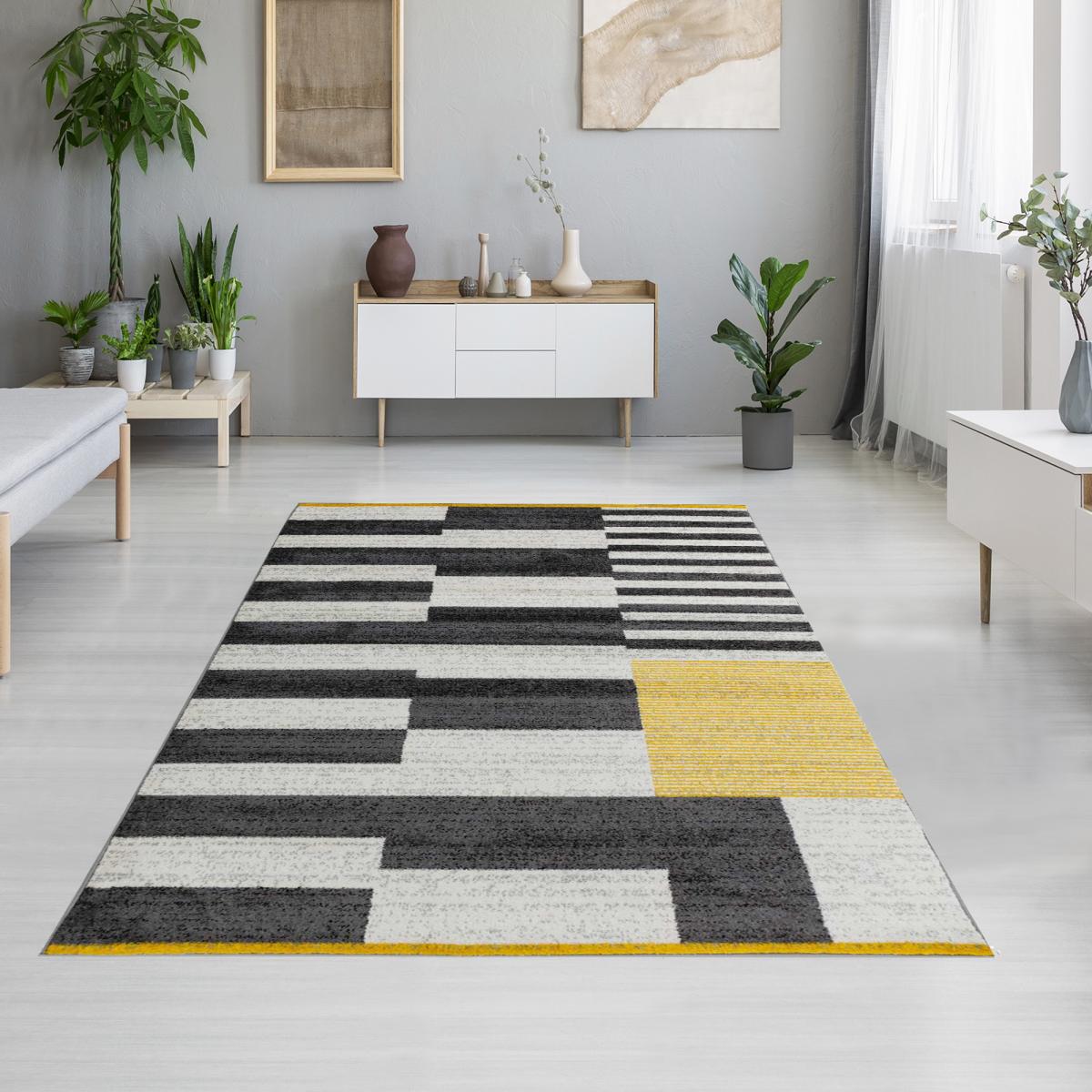 Tapis entrée tissé motif géométrique LIGNAL — vue 3