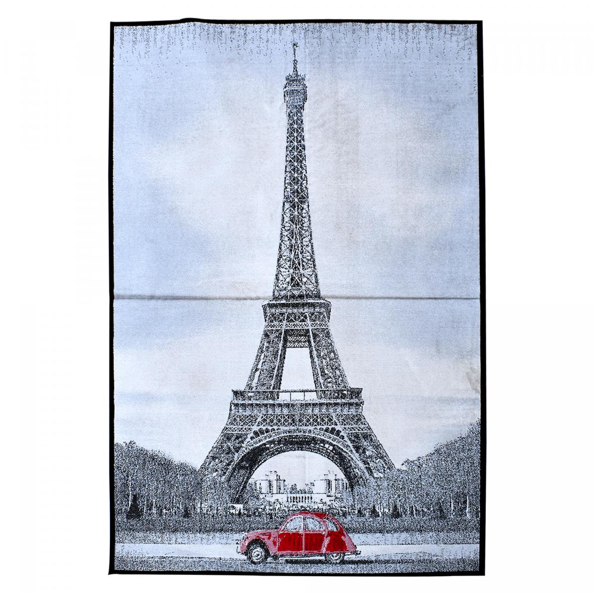 Tapis salon et chambre tissé motif fresque PARIS