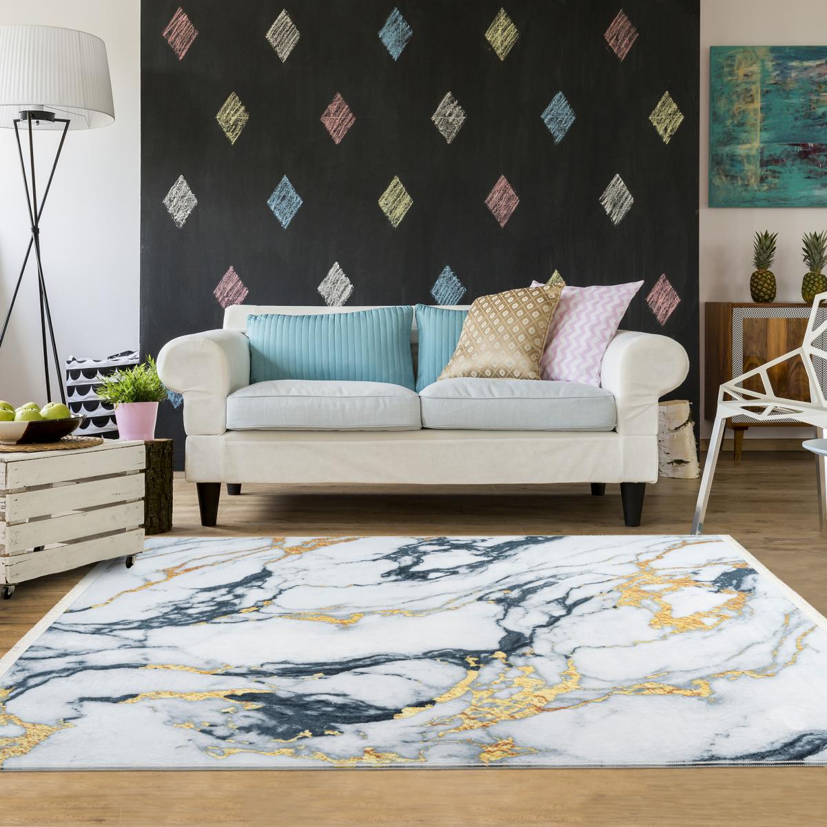 Tapis salon et chambre tissé motif abstrait PERY — vue 5